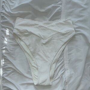 High-Waisted Textured Bikini Bottoms